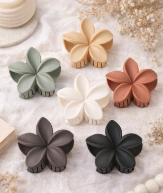 Matte Floral Hair Claws